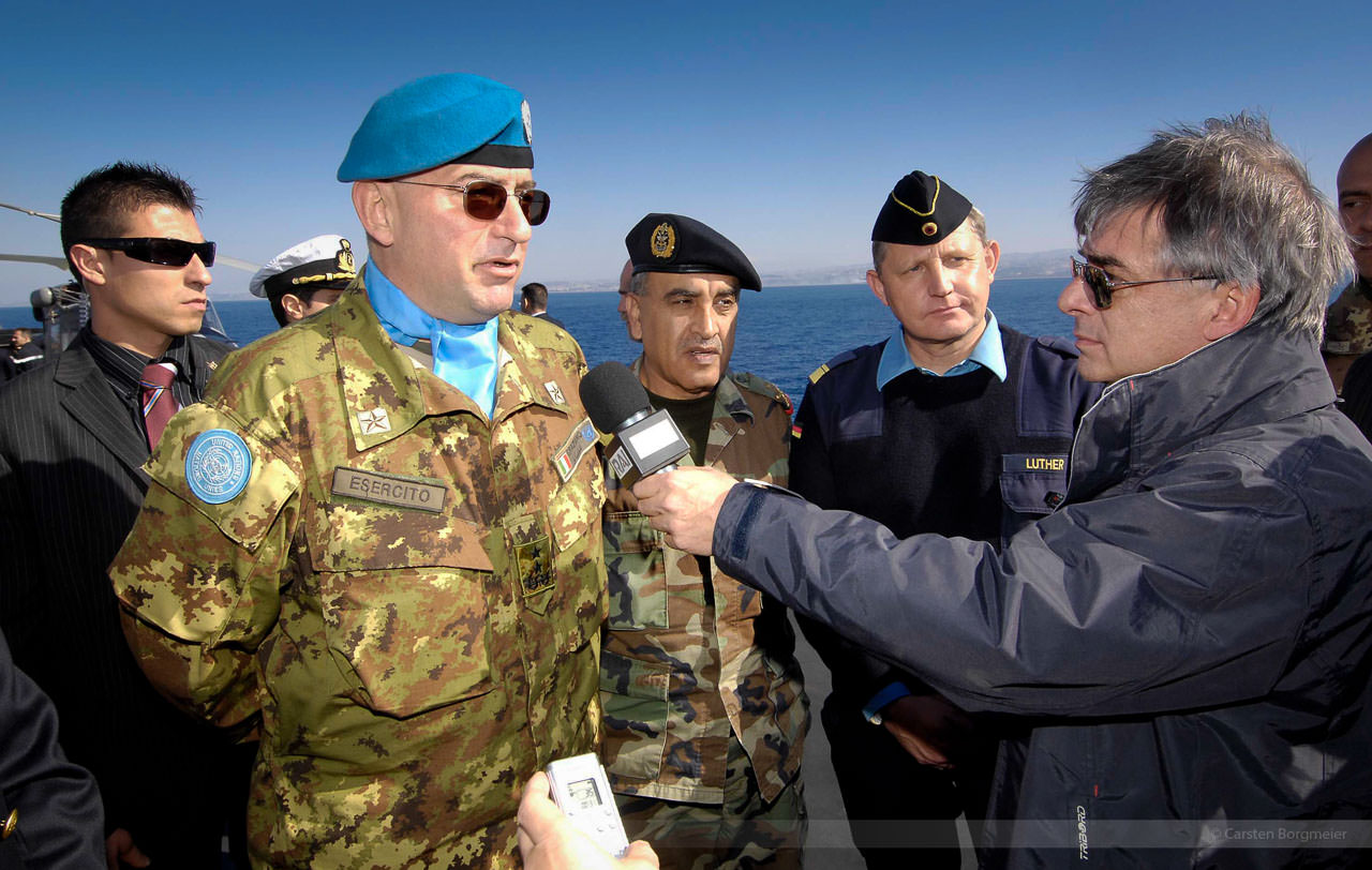 UNIFIL-Befehlshaber Generalmajor Claudio Graciano, Libanonküste, Januar 2008
