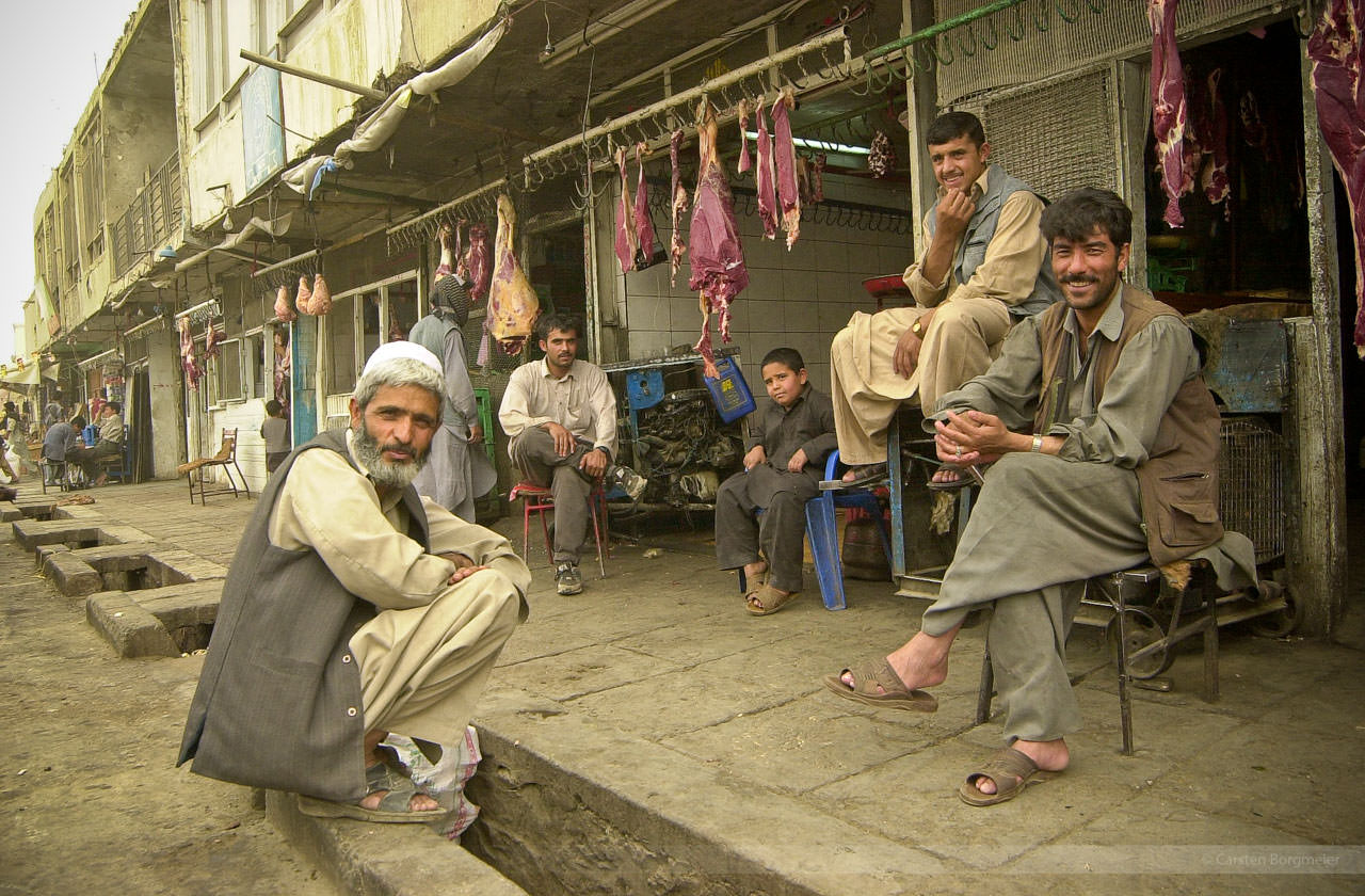 Butcher street of Kabul, Afghanistan, July 2004